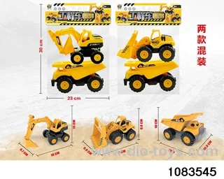 Skidding construction vehicle in PP bag with header