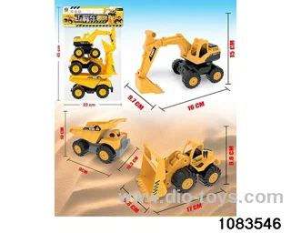 Skidding construction vehicle in PP bag with header
