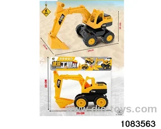 Skidding construction vehicle in PP bag with header
