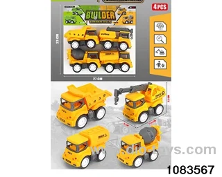 Skidding construction vehicle in PP bag with header