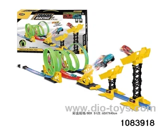 47PCS Speed Luminous Track Racer with light in color box
