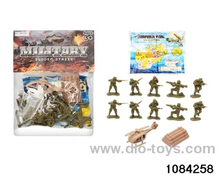Military suits in PP bag with header