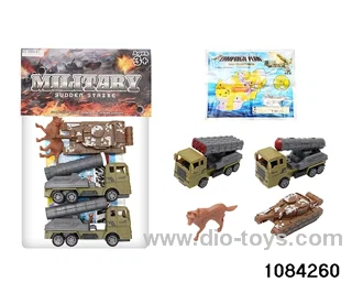 Pull Back Military Car Set in PP bag with header