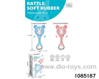 Cartoon Rattle with Musical Teether in color box