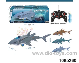 Flashing Lights Music RC Bubble Blowing Shark in window box