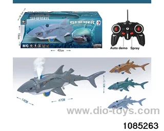 Flashing Lights Music RC Bubble Blowing Shark in window box