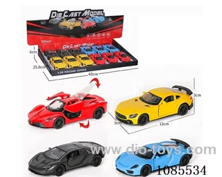 1：36 Alloy model 3 Open Door Pull-back sports car four mixed