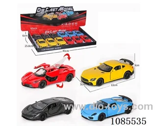 1：36 Alloy Model 3 Open Door Pull-back Sports Car 4 mixed (Lights and music)
