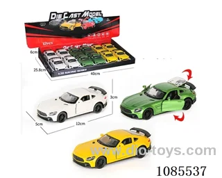 1：36 Alloy Model 3 Open Door Pull-back Sports Car 3 Colors mixed (Lighting and music)