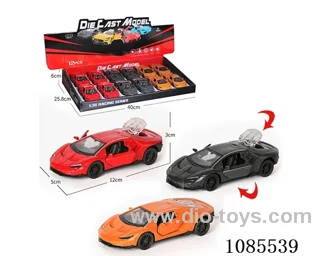1：36 Alloy Model 3 Open Door Pull-back Sports Car 3 Colors mixed (Lighting and music)