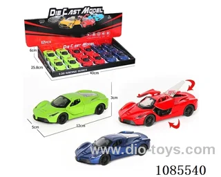 1：36 Alloy Model 3 Open Door Pull-back Sports car 3 color mix