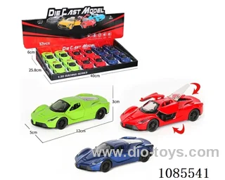1：36 Alloy Model 3 Open Door Pull-back Sports Car 3 Colors mixed (Lighting and music)