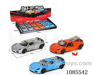 1：36 Alloy Model 3 Open Door Pull-back Sports car 3 color mix