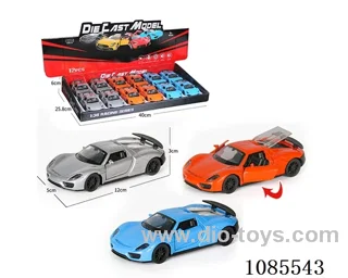 1：36 Alloy Model 3 Open Door Pull-back Sports Car 3 Colors mixed (Lighting and music)