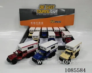 1:32 Alloy 3 open door six-drive Toyota pickup RV pull-back model