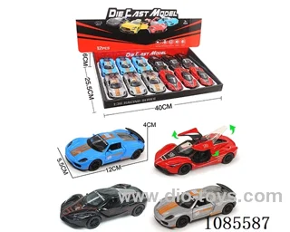 1：36 Alloy Model 3 Open Door Pull-back Sports car 2 4-color mixed