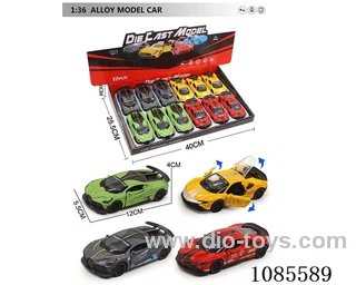 1：36 Alloy Model 3 Open Door Pull-back Sports car 2 4-color mixed