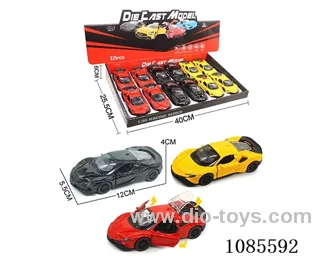 1：36 Alloy Model 3 Open Door Pull-back Sports car 3 color mix