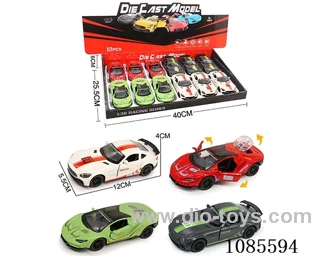 1：36 Alloy Model 3 Open Door Pull-back Sports Car 2 4-color mixed (sound & Light version)