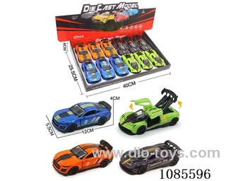 1：36 Alloy Model 3 Open Door Pull-back Sports Car 2 4-color mixed (sound & Light version)