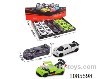 1：36 Alloy Model 3 Open Door Pull-back Sports Car 3 Colors mixed (Sound & Light version)