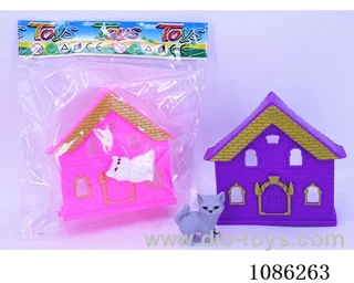 Kitten and House (4 cat mix)