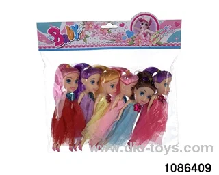6pcs 7 inch wedding doll in PP bag with header