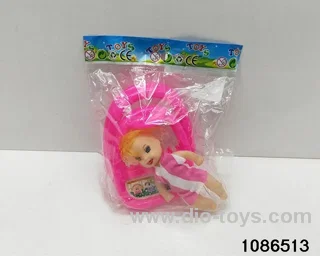 Baby chair + baby girl in opp bag