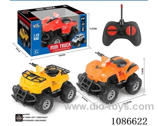 1:43 4ch rc car with light 2color mixed not included battery