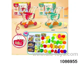 40PCS Shopping Cart with Fruit Set in color box