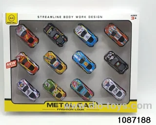 12pcs pull back alloy car