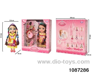14 inch doll set W L/M in window box