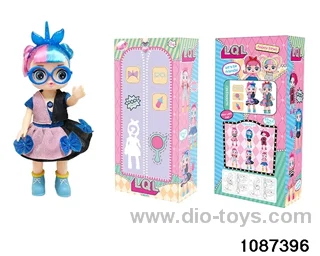 14 inch doll set with music in window box