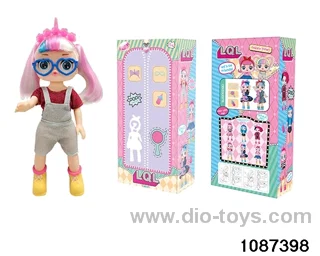 14 inch doll set with music in window box
