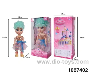 14 inch doll set with music in window box