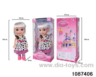 14 inch doll set with music in window box
