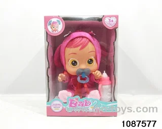 Dolls with four barrels in window box