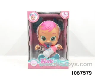 Dolls with four barrels in window box