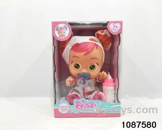 Dolls with four barrels in window box