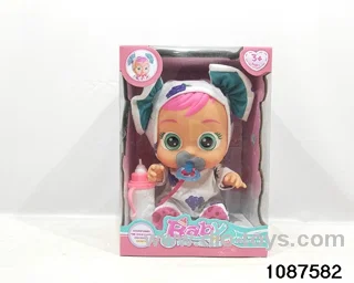 Dolls with four barrels in window box
