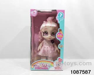 Dolls with four barrels in window box
