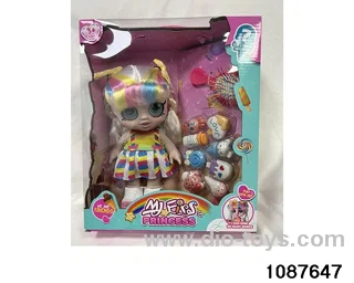 Doll set with four voices in window box