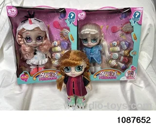 Doll set with four voices in window box