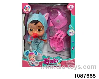 Doll set with four voices in window box