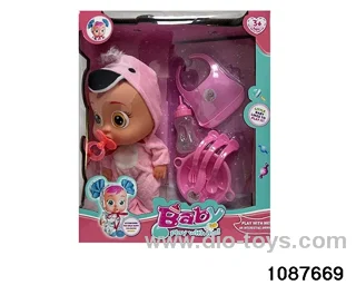 Doll set with four voices in window box