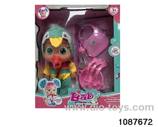 Doll set with four voices in window box