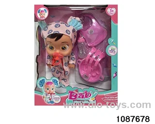 Doll set with four voices in window box