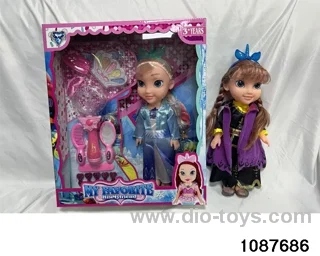 14 inch doll set with music in window box