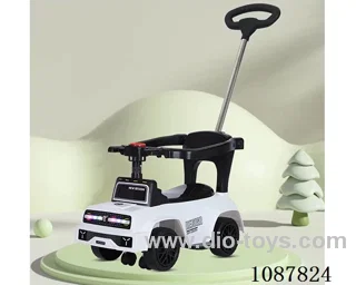 Four-wheel scooter + music lighting + storage + fence + push hand