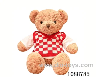 70CM red check sweater Teddy bear doll
